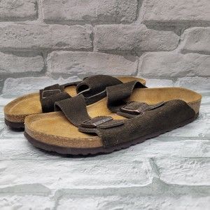 Birkenstock Arizona Sandals Slides Soft Footbed Mocha Brown Suede 43/10 Narrow